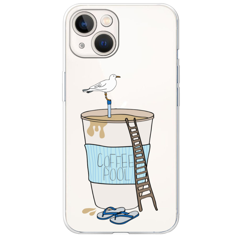 Прозрачный чехол BoxFace Apple iPhone 13 Segull in Cofee Pool