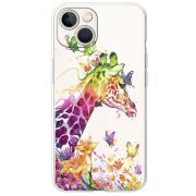 Прозрачный чехол BoxFace Apple iPhone 13 Colorful Giraffe