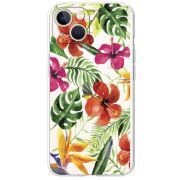 Прозрачный чехол BoxFace Apple iPhone 13 Tropical Flowers