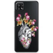 Чехол со стразами Samsung Galaxy A22 5G (A226) Heart