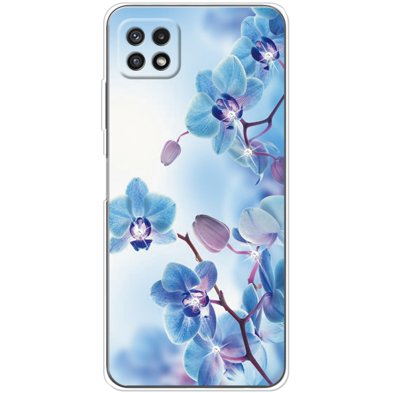 Чехол со стразами Samsung Galaxy A22 5G (A226) Orchids