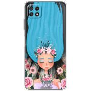 Прозрачный чехол BoxFace Samsung Galaxy A22 5G (A226) Blue Hair