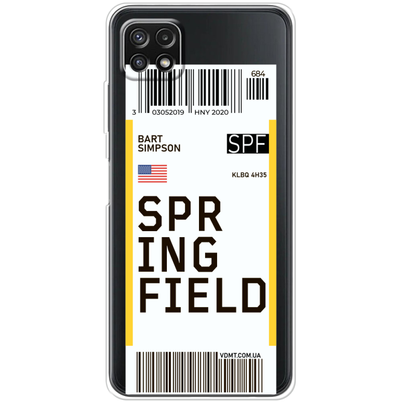 Прозрачный чехол BoxFace Samsung Galaxy A22 5G (A226) Ticket Springfield