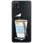 Прозрачный чехол BoxFace Samsung Galaxy A22 5G (A226) Segull in Cofee Pool
