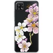 Прозрачный чехол BoxFace Samsung Galaxy A22 5G (A226) Cherry Blossom