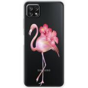 Прозрачный чехол BoxFace Samsung Galaxy A22 5G (A226) Floral Flamingo