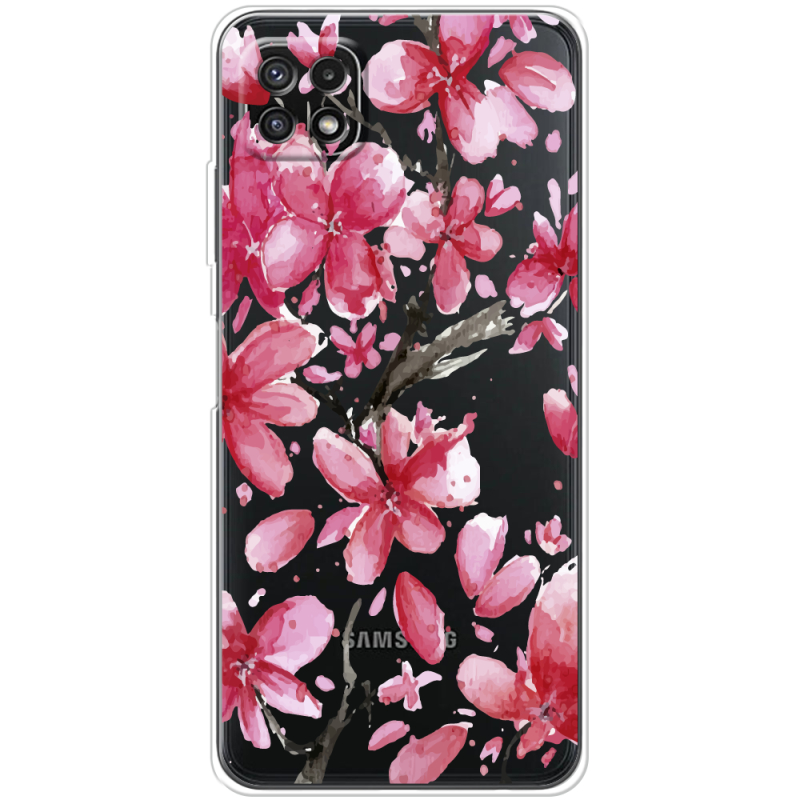 Прозрачный чехол BoxFace Samsung Galaxy A22 5G (A226) Pink Magnolia