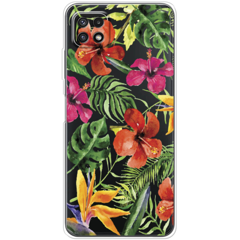 Прозрачный чехол BoxFace Samsung Galaxy A22 5G (A226) Tropical Flowers