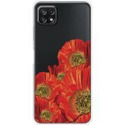 Прозрачный чехол BoxFace Samsung Galaxy A22 5G (A226) Red Poppies