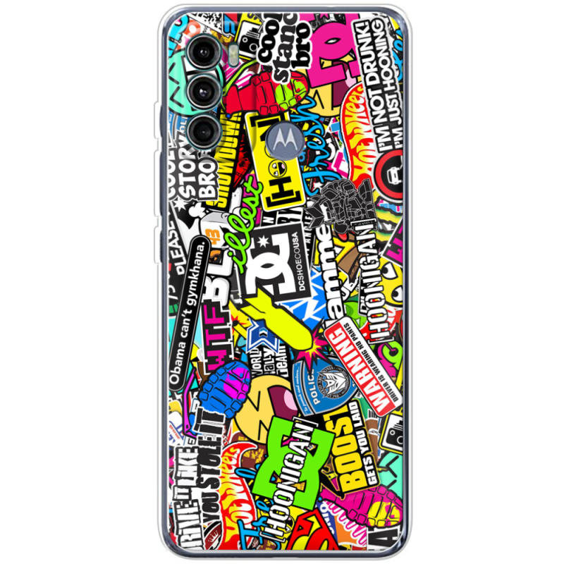 Чехол BoxFace Motorola G60 Multicolored Inscriptions