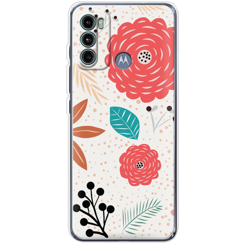 Чехол BoxFace Motorola G60 Line Flowers