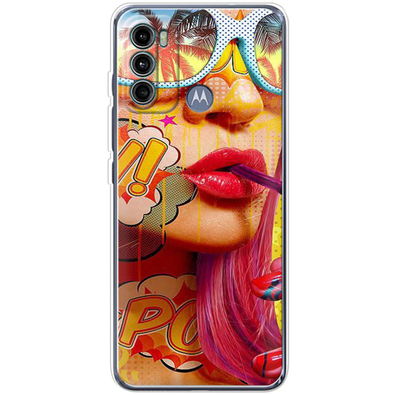 Чехол BoxFace Motorola G60 Yellow Girl Pop Art