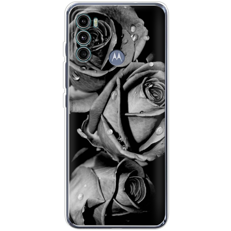 Чехол BoxFace Motorola G60 Black and White Roses