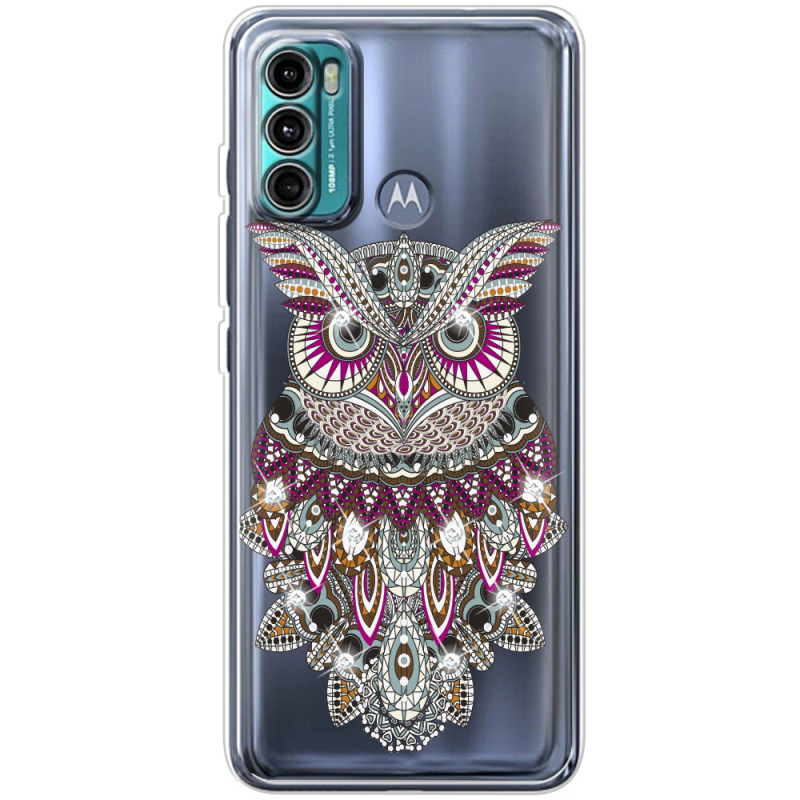 Чехол со стразами Motorola G60 Owl