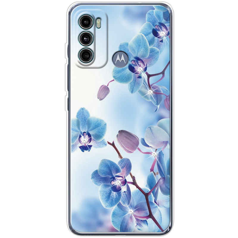 Чехол со стразами Motorola G60 Orchids