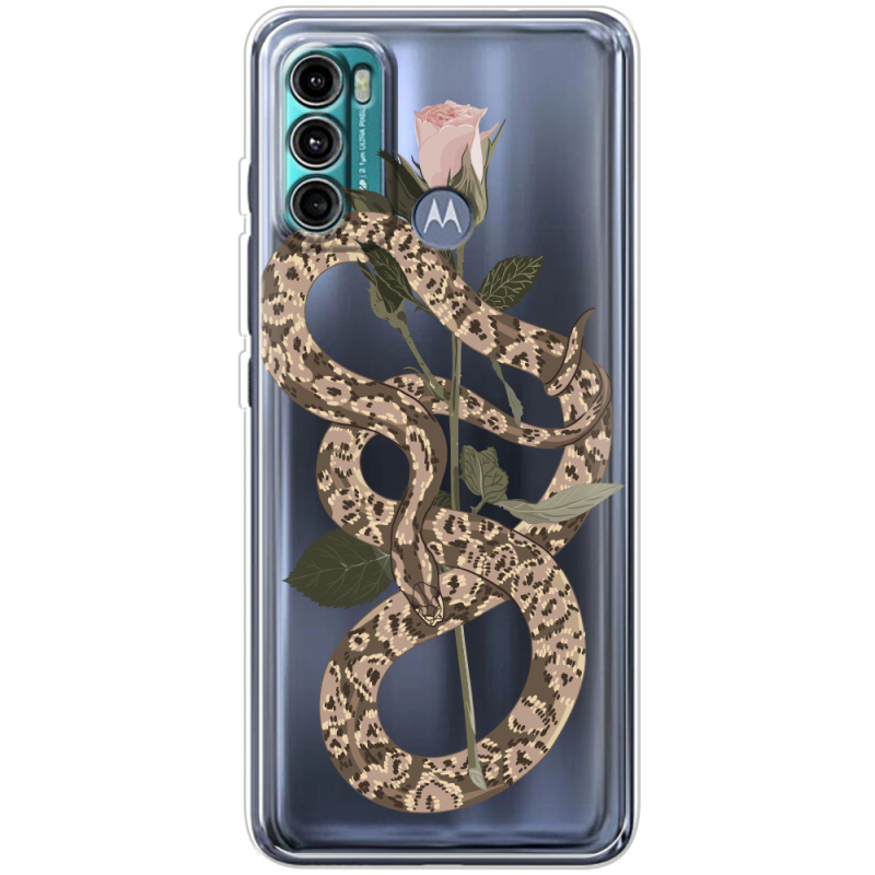 Прозрачный чехол BoxFace Motorola G60 Glamor Snake