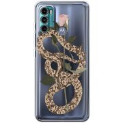 Прозрачный чехол BoxFace Motorola G60 Glamor Snake