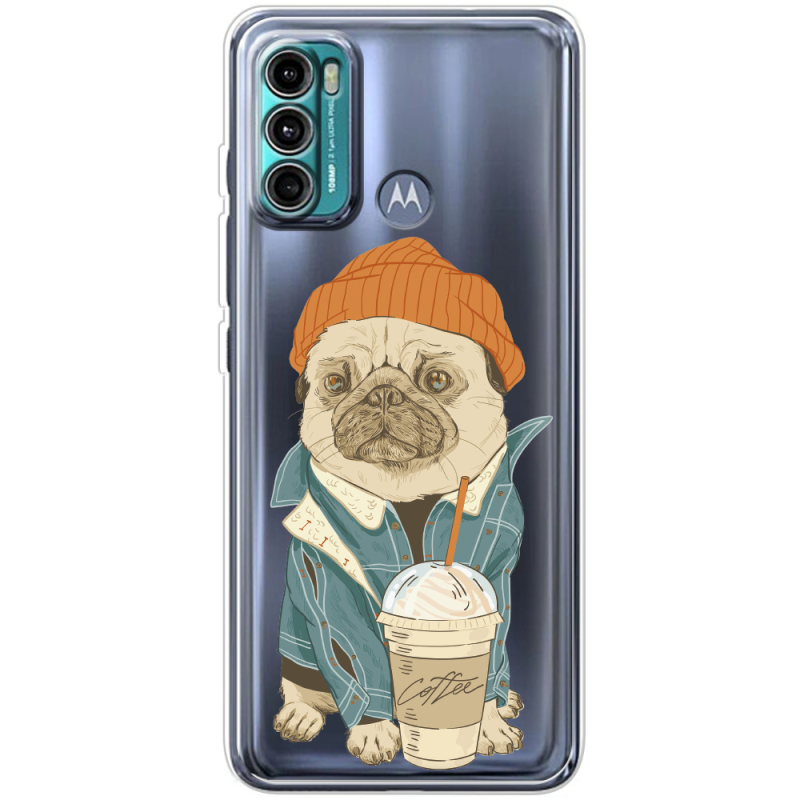 Прозрачный чехол BoxFace Motorola G60 Dog Coffeeman