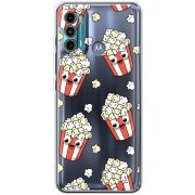 Прозрачный чехол BoxFace Motorola G60 с 3D-глазками Popcorn