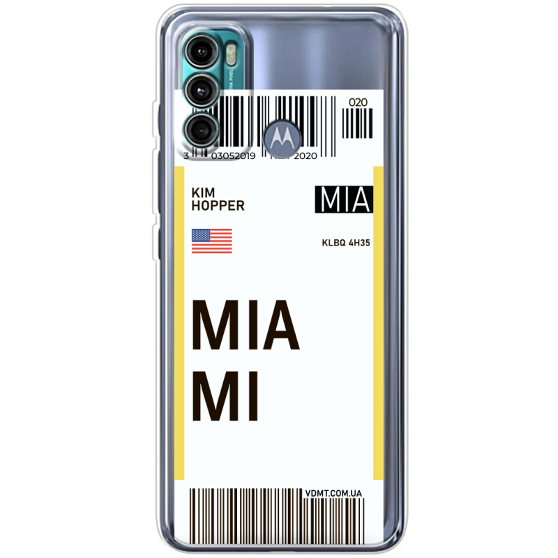 Прозрачный чехол BoxFace Motorola G60 Ticket Miami