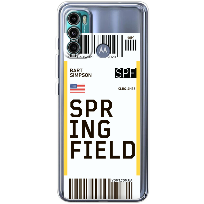 Прозрачный чехол BoxFace Motorola G60 Ticket Springfield