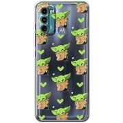 Прозрачный чехол BoxFace Motorola G60 Pattern Baby Yoda