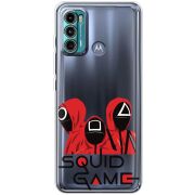 Прозрачный чехол BoxFace Motorola G60 siquid game люди в красном