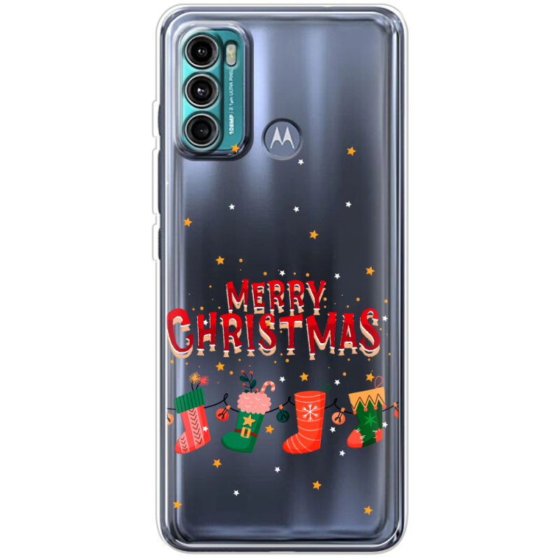 Прозрачный чехол BoxFace Motorola G60 Merry Christmas