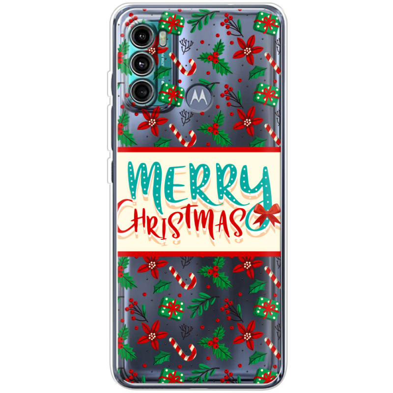 Прозрачный чехол BoxFace Motorola G60 Vintage Christmas Pattern