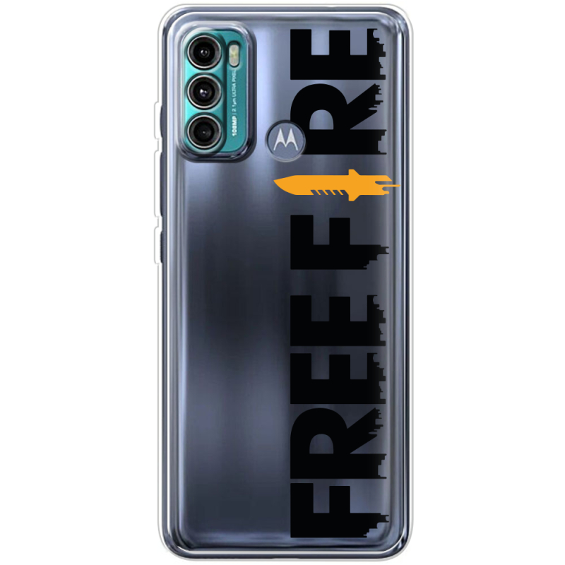 Прозрачный чехол BoxFace Motorola G60 Free Fire Black Logo