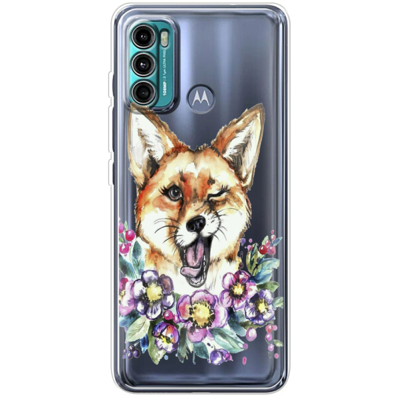 Прозрачный чехол BoxFace Motorola G60 Winking Fox