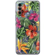 Прозрачный чехол BoxFace Motorola G60 Tropical Flowers