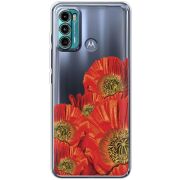 Прозрачный чехол BoxFace Motorola G60 Red Poppies