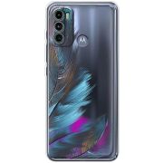 Прозрачный чехол BoxFace Motorola G60 Feathers