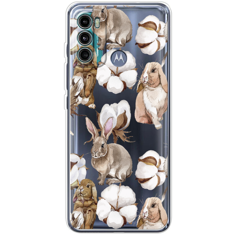 Прозрачный чехол BoxFace Motorola G60 Cotton and Rabbits