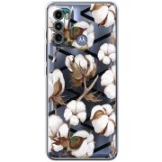 Прозрачный чехол BoxFace Motorola G60 Cotton flowers