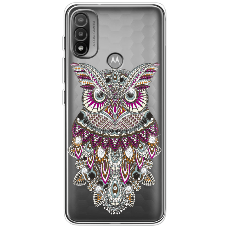 Чехол со стразами Motorola E20 Owl