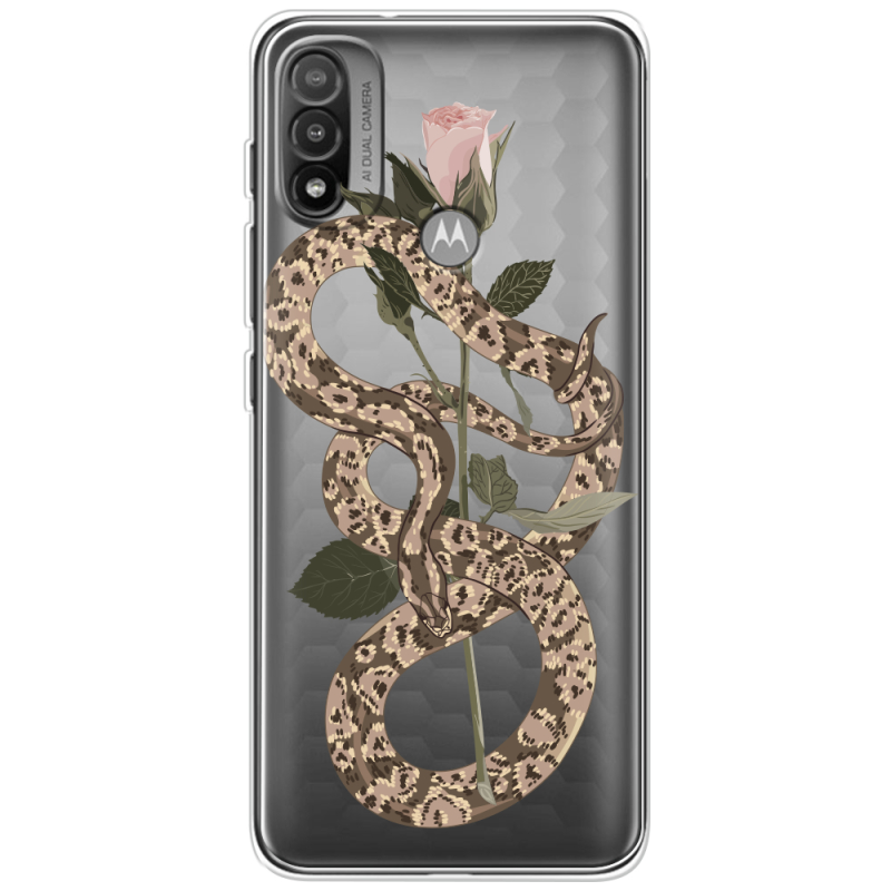 Прозрачный чехол BoxFace Motorola E20 Glamor Snake