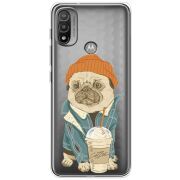 Прозрачный чехол BoxFace Motorola E20 Dog Coffeeman