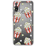 Прозрачный чехол BoxFace Motorola E20 с 3D-глазками Popcorn