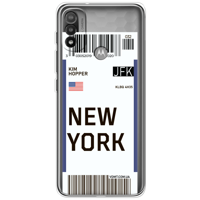 Прозрачный чехол BoxFace Motorola E20 Ticket New York