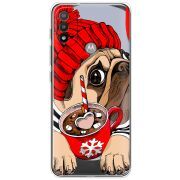 Прозрачный чехол BoxFace Motorola E20 Winter Puggy