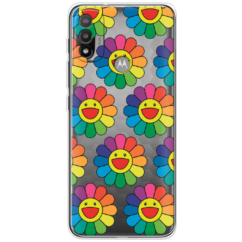 Прозрачный чехол BoxFace Motorola E20 Hippie Flowers