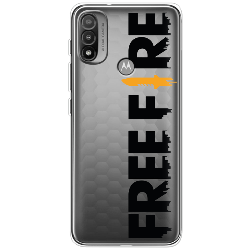 Прозрачный чехол BoxFace Motorola E20 Free Fire Black Logo