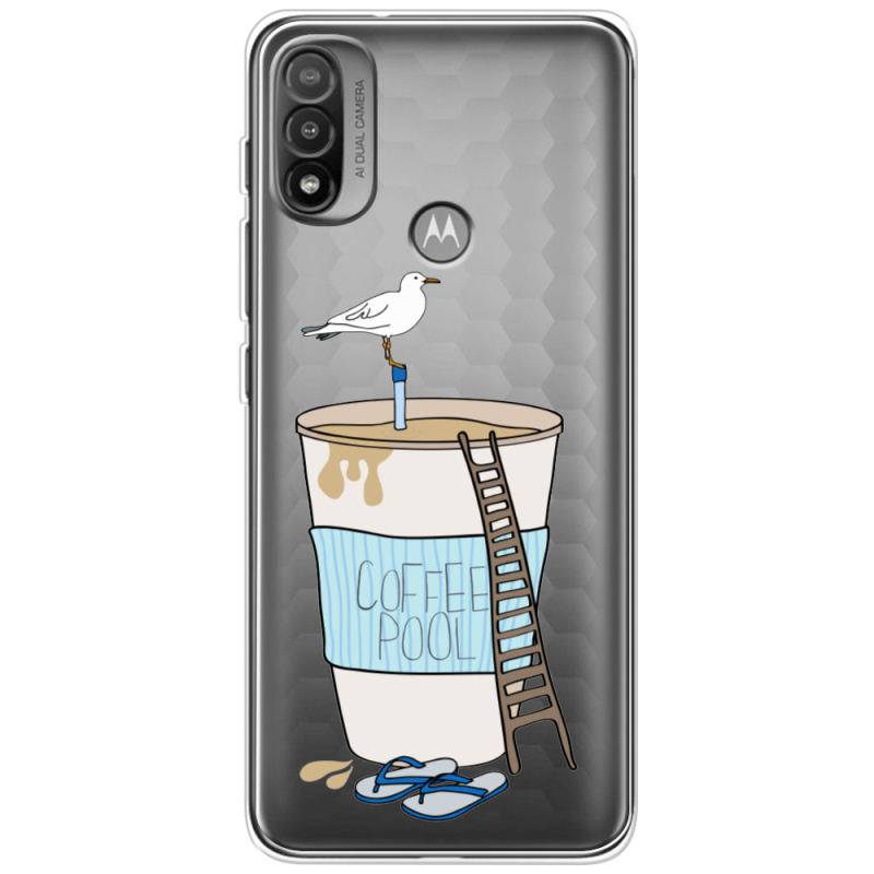 Прозрачный чехол BoxFace Motorola E20 Segull in Cofee Pool