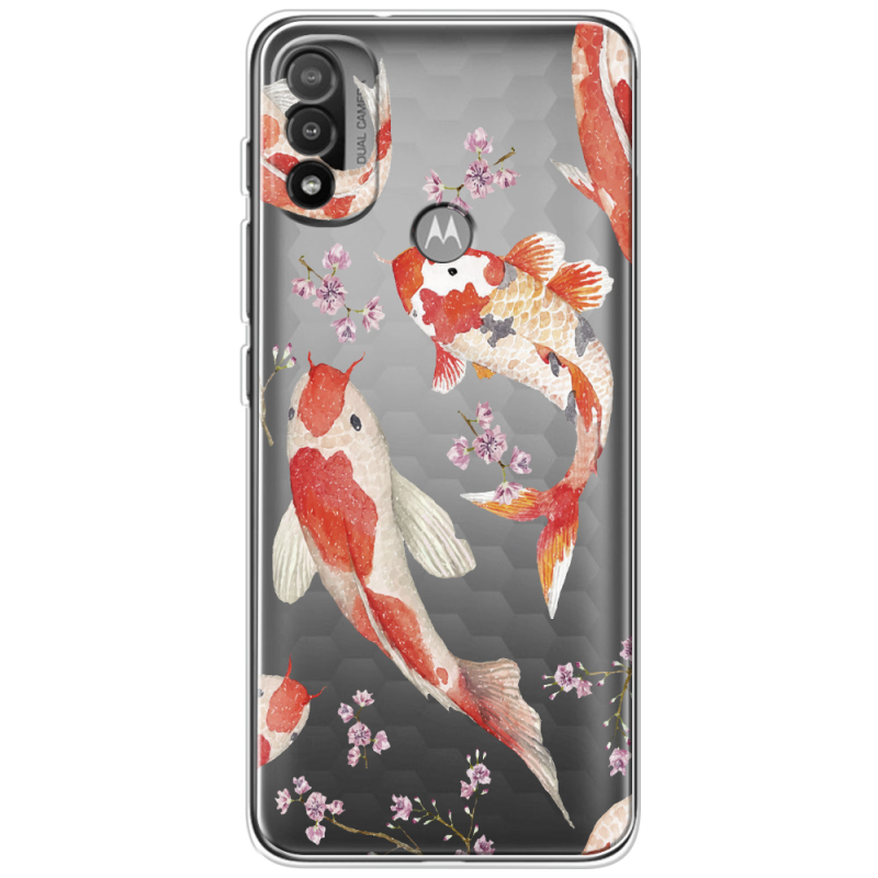 Прозрачный чехол BoxFace Motorola E20 Japanese Koi Fish