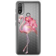 Прозрачный чехол BoxFace Motorola E20 Floral Flamingo