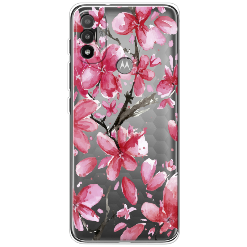 Прозрачный чехол BoxFace Motorola E20 Pink Magnolia