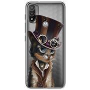 Прозрачный чехол BoxFace Motorola E20 Steampunk Cat