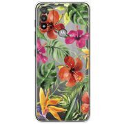 Прозрачный чехол BoxFace Motorola E20 Tropical Flowers